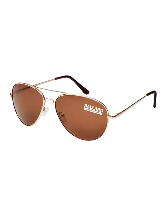 Aviator Coffee Brown with Gold Sunglasses  w/Ballard Truck Centers Logo