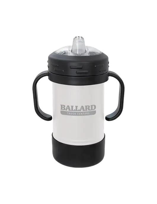 Polar Camel 10 oz Powder Coated White Sippy Cup w/Ballard Truck Centers Logo