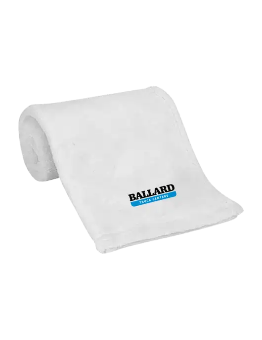 White Alpine Fleece Mink Touch Luxury Baby Blanket  w/Ballard Truck Centers Logo