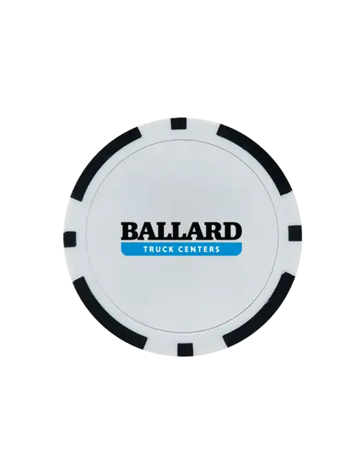 Black Poker Chip Ball Marker w/Ballard Truck Centers Logo