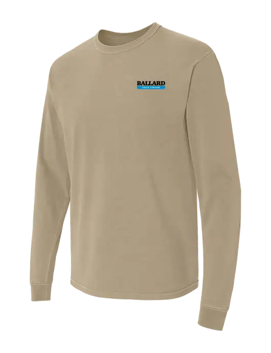Comfort Colors Garment-Dyed Tan Heavyweight Long Sleeve T-Shirt w/Ballard Truck Centers Logo
