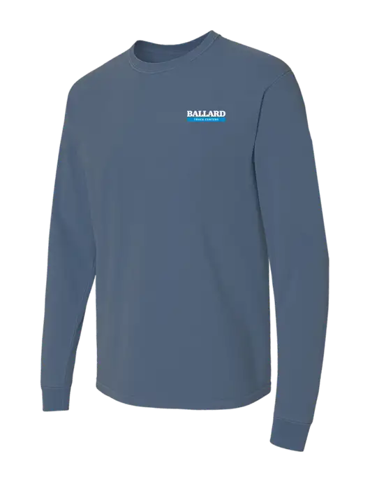 Comfort Colors Garment-Dyed Blue Slate Heavyweight Long Sleeve T-Shirt w/Ballard Truck Centers Logo