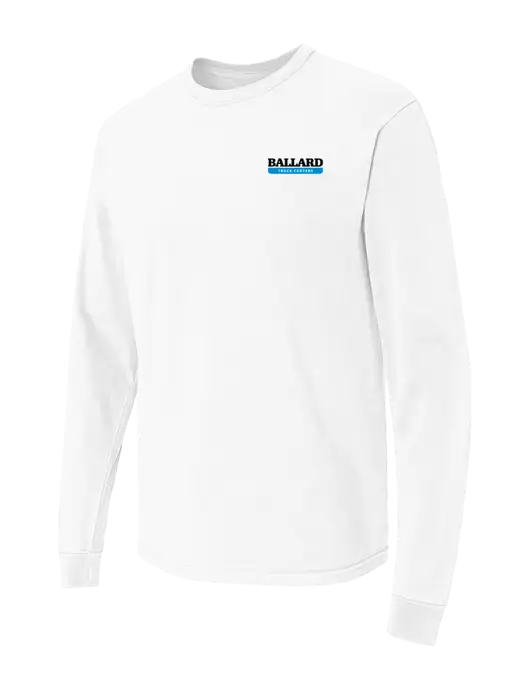 Comfort Colors Garment-Dyed White Heavyweight Long Sleeve T-Shirt w/Ballard Truck Centers Logo