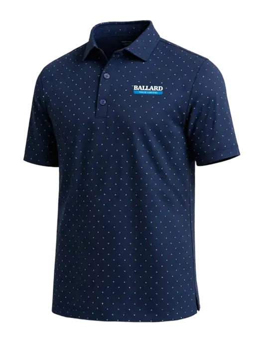 Callaway Micro Chev Dark Navy Print Polo w/Ballard Truck Centers Logo