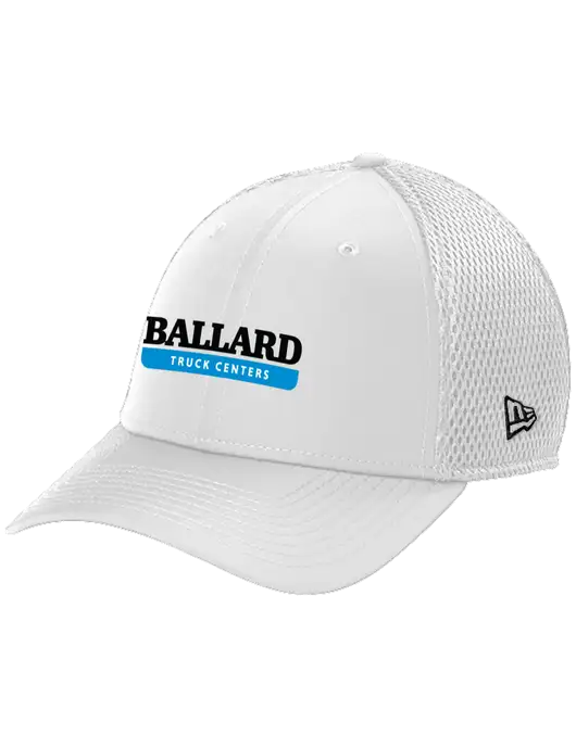 New Era 39THIRTY Performance Stretch White Mesh Cap w/Ballard Truck Centers Logo