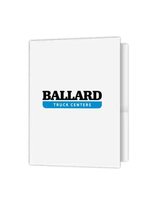 White Presentation Folder with Dual Pockets w/Ballard Truck Centers Logo